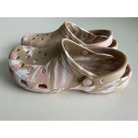 Crocs Classic Marbled Tie Dye Clogs Unisex Men’s Sz 10 Women’s 12 Chai Pink NEW - Picture 5 of 9